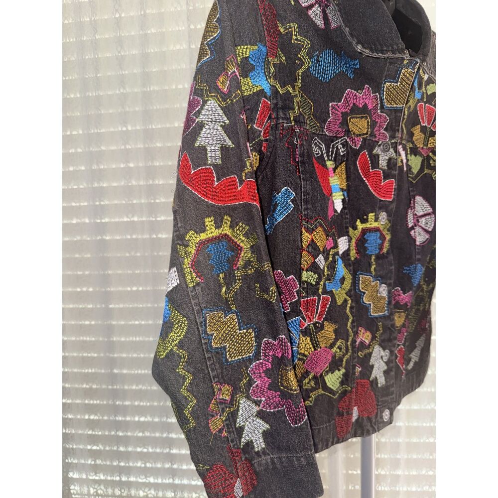 Vintage Y2k 90s Era Multiples Embroidered Denim Jacket - Picture 4 of 8